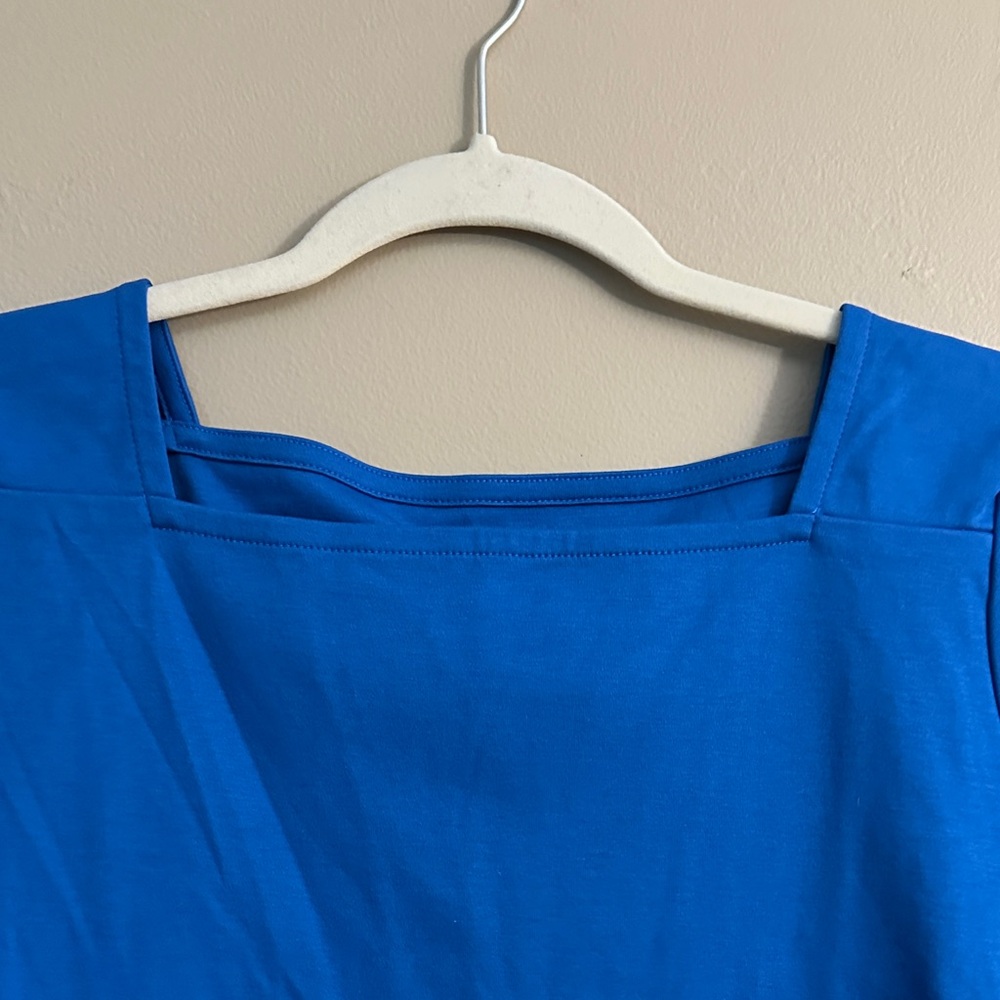 LLBean Women's Vibrant Blue Long Sleeve Tunic - Picture 2 of 3